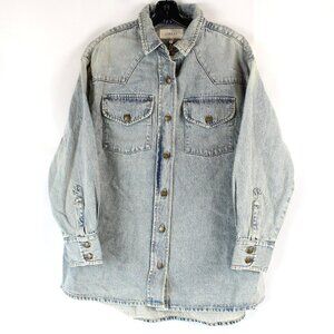 THE GREAT. Cotton Denim Button-Up Shirt In Light Wash - Size US 3 - NWOT